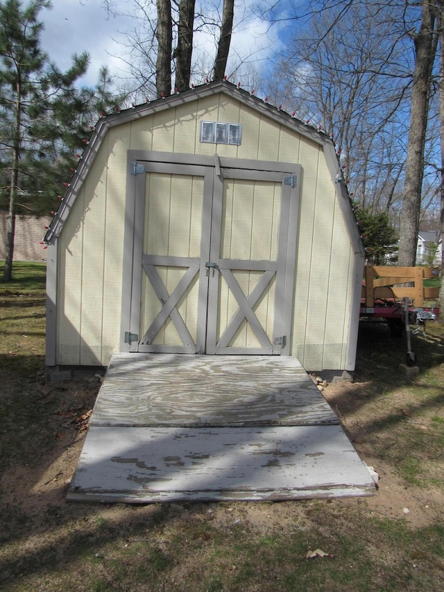 view of shed