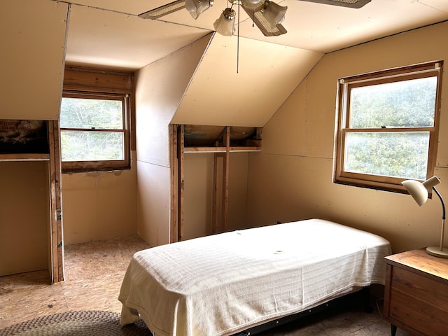 8610 Lincoln Bay Dr, Alpena, MI 49707 - bedroom featuring vaulted ceiling