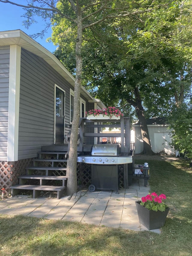 view of patio / terrace with a grill