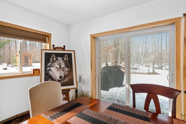 dining space with a wealth of natural light