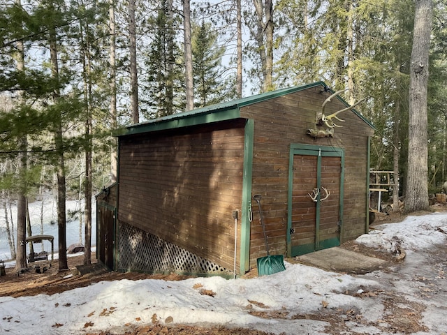 view of shed