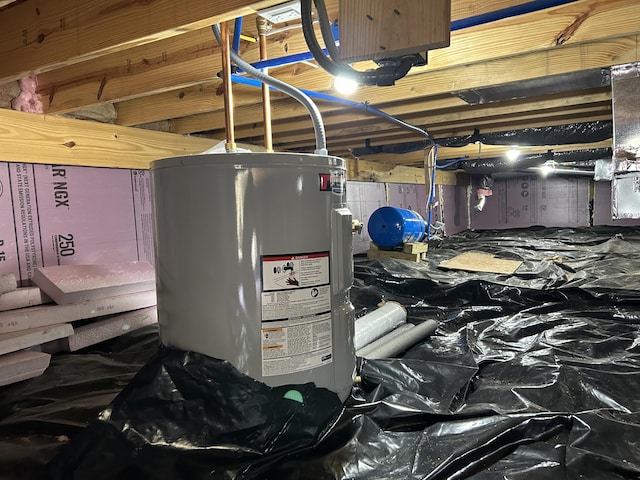 utility room with water heater