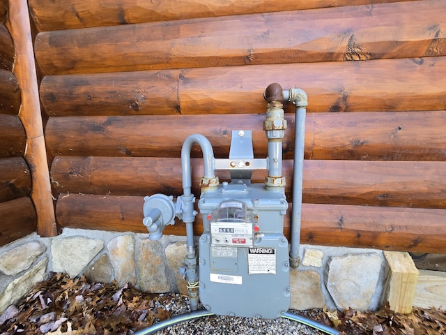 details featuring rustic walls