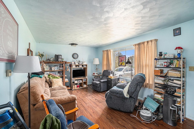 1114 Brooktrout Ln, Gaylord, MI 49735 - living room featuring wood finished floors and a textured ceiling