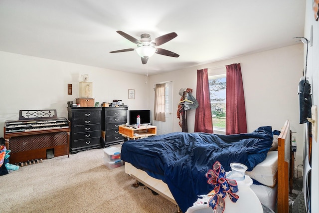 1114 Brooktrout Ln, Gaylord, MI 49735 - carpeted bedroom featuring ceiling fan
