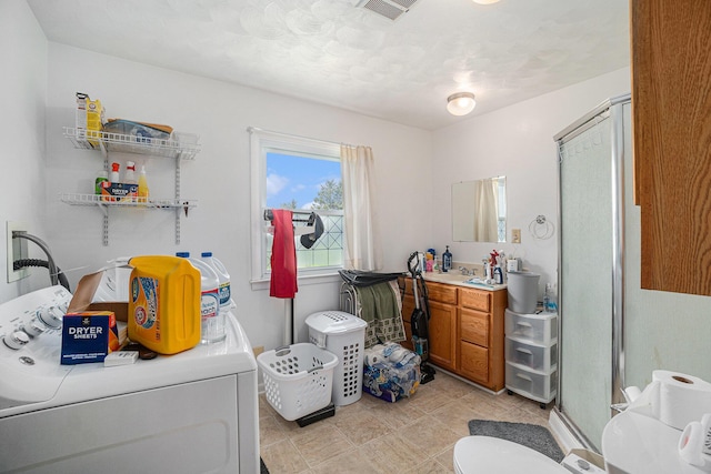 1114 Brooktrout Ln, Gaylord, MI 49735 - full bathroom featuring a stall shower, vanity, and toilet