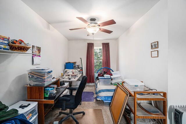 1114 Brooktrout Ln, Gaylord, MI 49735 - carpeted office space with ceiling fan