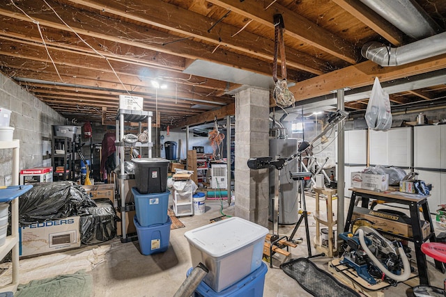 1114 Brooktrout Ln, Gaylord, MI 49735 - unfinished basement featuring water heater
