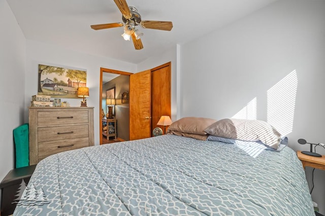 6122 Beach Rd, Johannesburg, MI 49751 - bedroom with a closet and ceiling fan