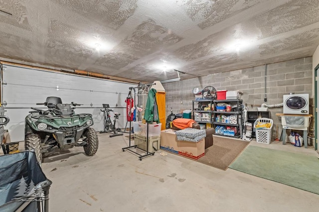 6122 Beach Rd, Johannesburg, MI 49751 - garage with concrete block wall
