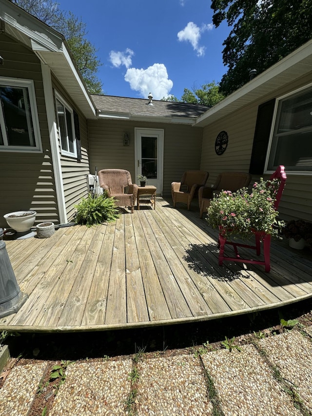 605 Sam-O-Set Blvd, Roscommon, MI 48653 - wooden terrace with outdoor lounge area