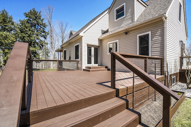 deck with french doors