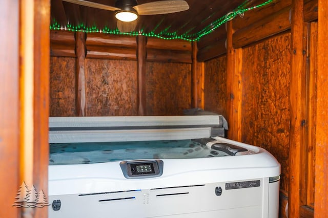 4565 Grant Dr, Lewiston, MI 49756 - interior space with washer / dryer and ceiling fan