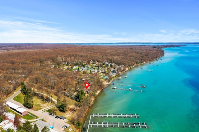 1384 W Higgins Lake Dr, Roscommon, MI 48653 - view of property location with a nearby body of water and a forest