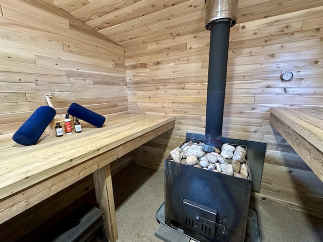 view of sauna