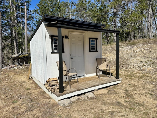 view of shed