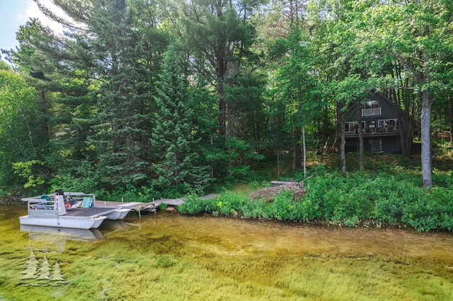 view of yard with a deck