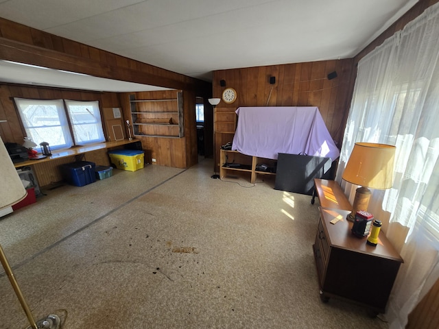 2051 Stutesman Dr, Fairview, MI 48621 - misc room featuring wooden walls