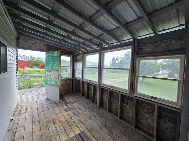 2051 Stutesman Dr, Fairview, MI 48621 - unfurnished sunroom with vaulted ceiling