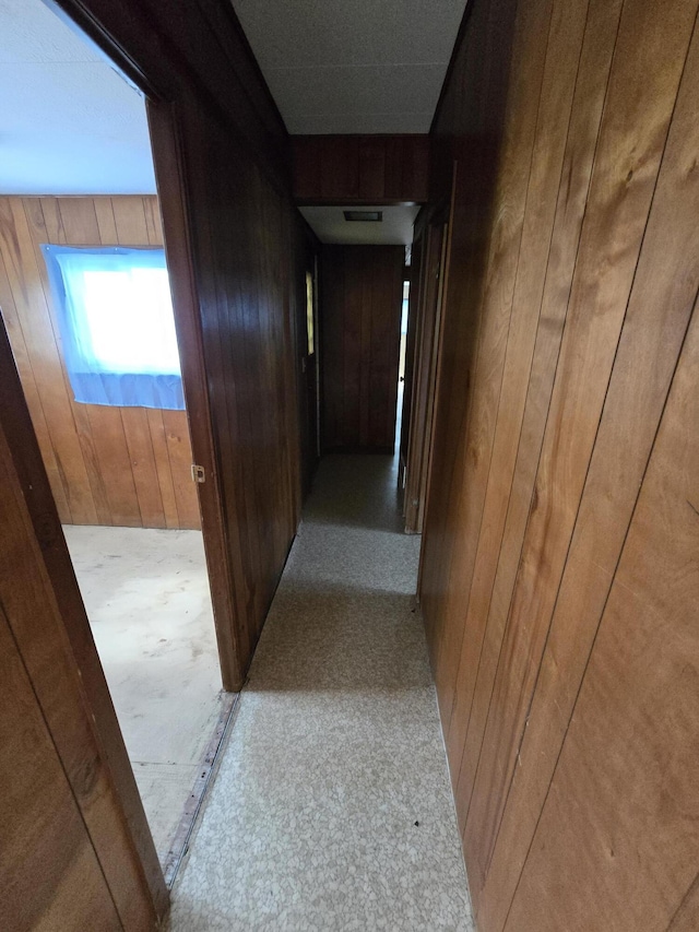 2051 Stutesman Dr, Fairview, MI 48621 - corridor featuring wooden walls