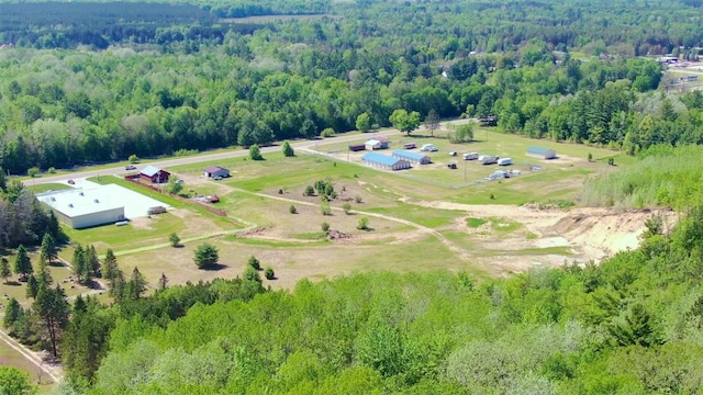 bird's eye view with a view of trees
