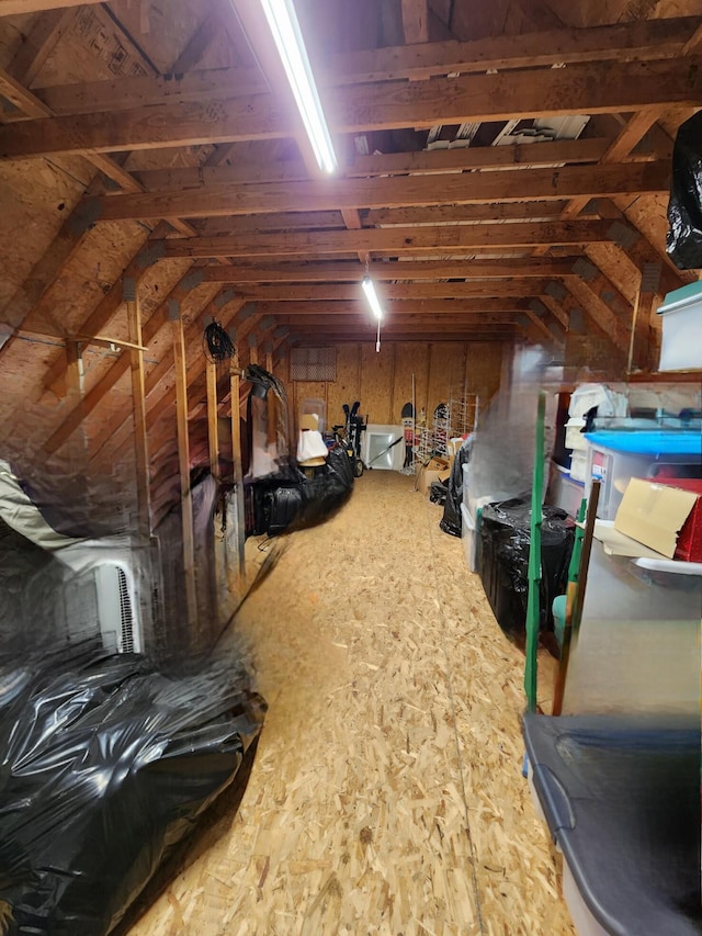 view of unfinished attic
