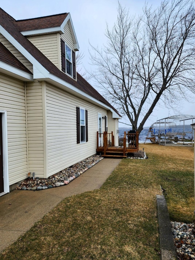 view of yard with a deck