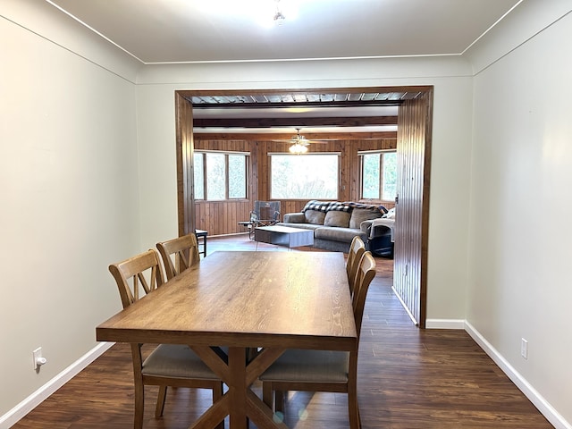 2141 S First Ave, Alpena, MI 49707 - dining space featuring baseboards and dark wood-style flooring
