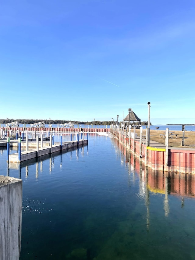 3468 W Nye Rd, Hessel, MI 49745 - dock area featuring a water view