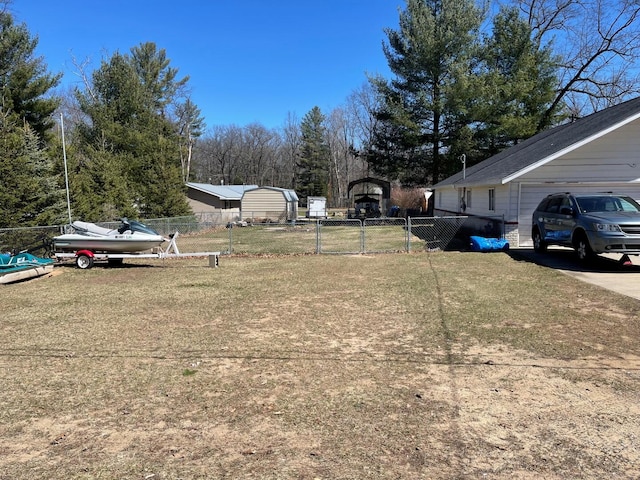 view of yard with fence