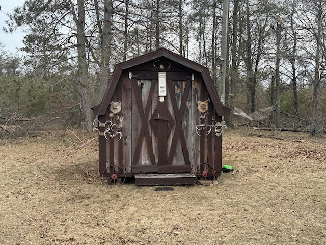 view of shed