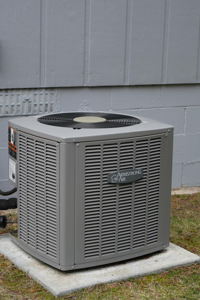 exterior details with central air condition unit