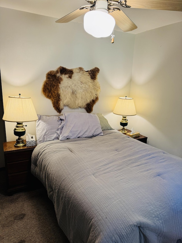 17745 Shubert Hwy, Alpena, MI 49707 - carpeted bedroom featuring ceiling fan