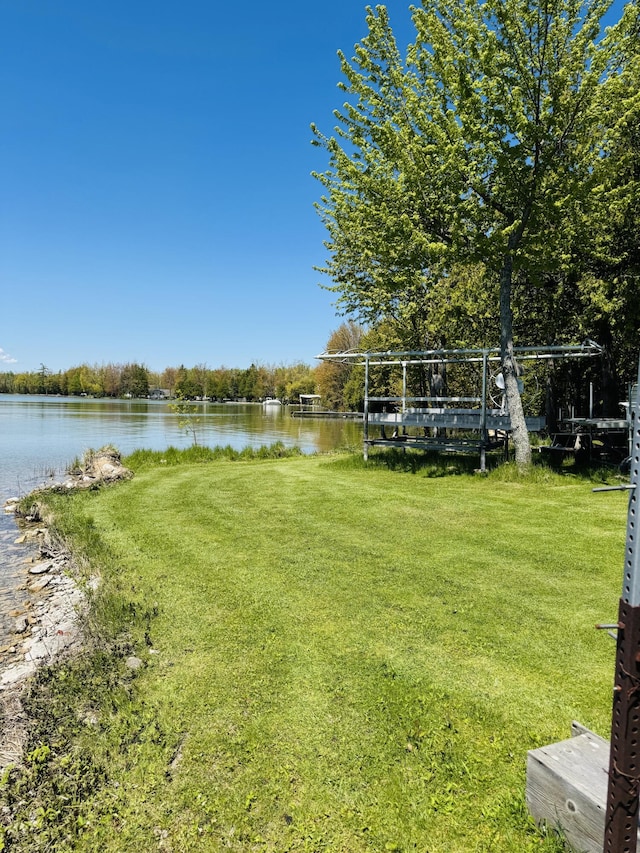 17745 Shubert Hwy, Alpena, MI 49707 - view of grassy yard featuring a water view