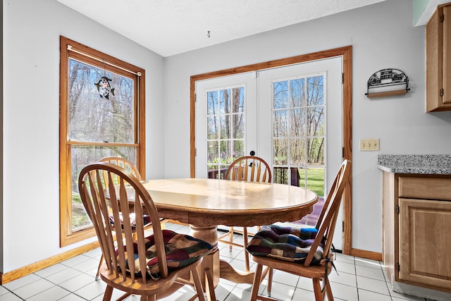 321 Greenleaf Dr, Houghton Lake, MI 48629 - dining area featuring baseboards, light tile patterned flooring, and a healthy amount of sunlight