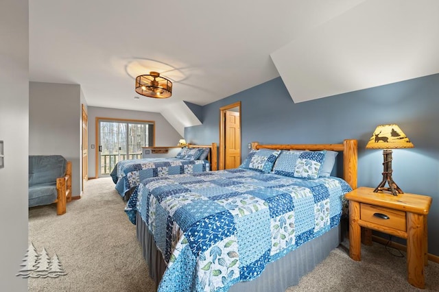 bedroom with baseboards and carpet