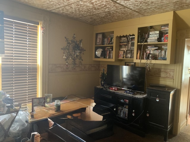living room with wainscoting
