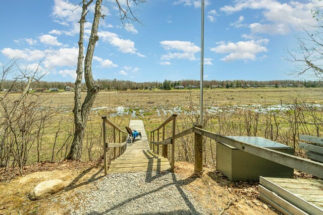 deck with a rural view