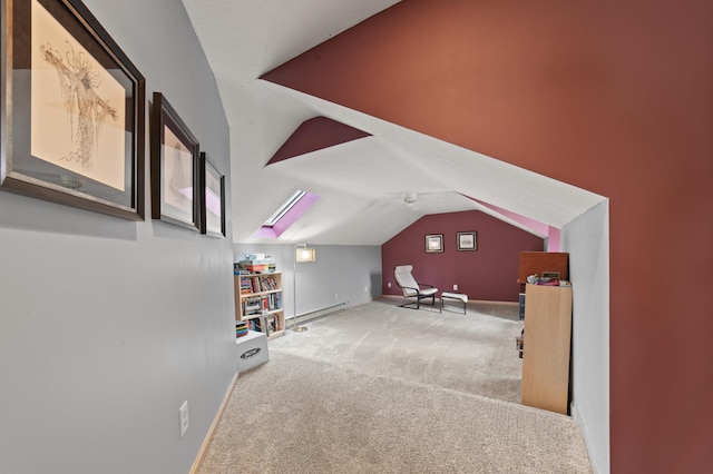 1406 Opal Lake Rd, Gaylord, MI 49735 - additional living space featuring carpet flooring, lofted ceiling, and baseboards