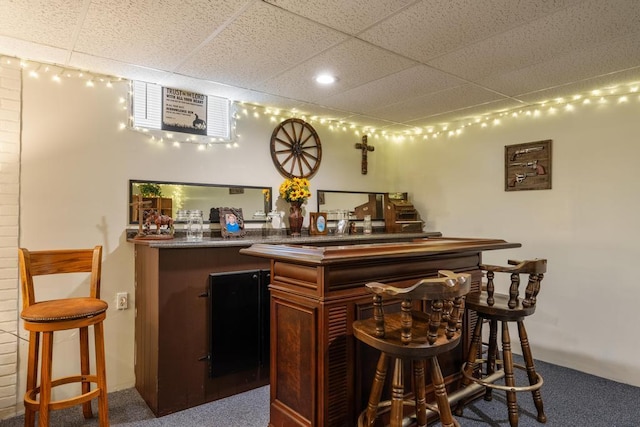 6075 W Edgar St, Pellston, MI 49769 - indoor wet bar with carpet floors and a drop ceiling