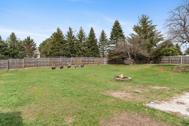 6075 W Edgar St, Pellston, MI 49769 - view of yard with a fire pit