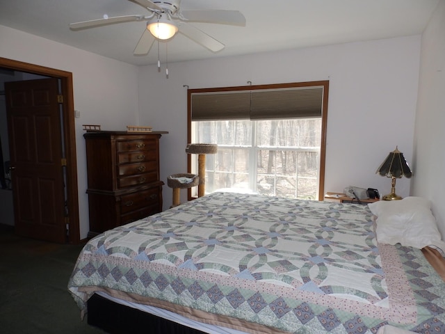 bedroom with a ceiling fan