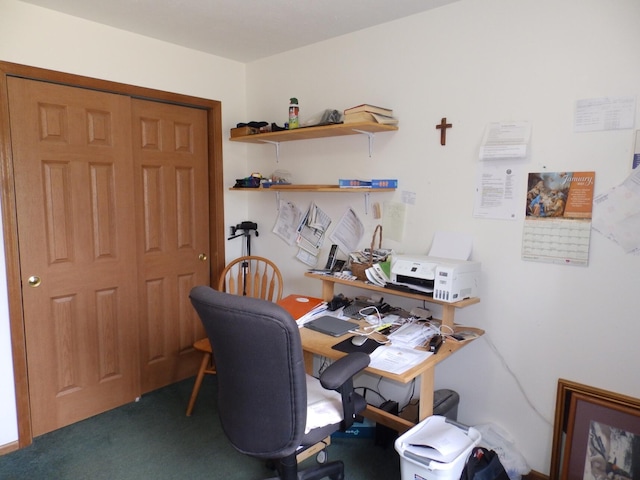 office space with carpet flooring