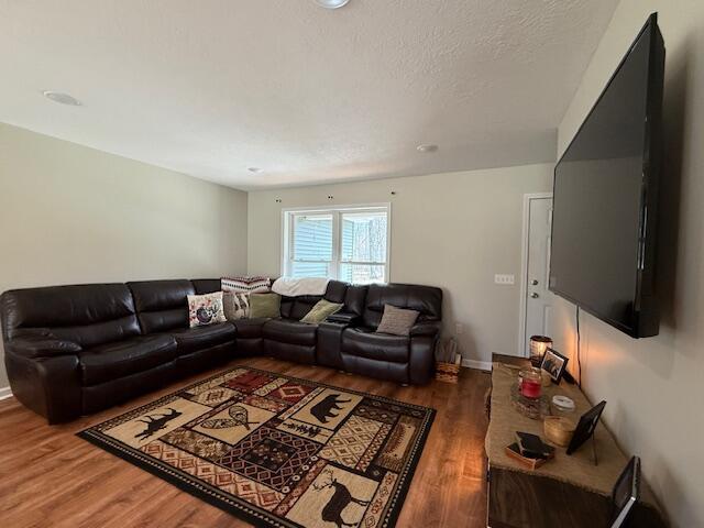 living room with wood finished floors