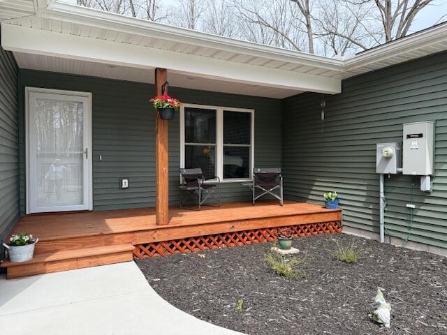 entrance to property with a porch
