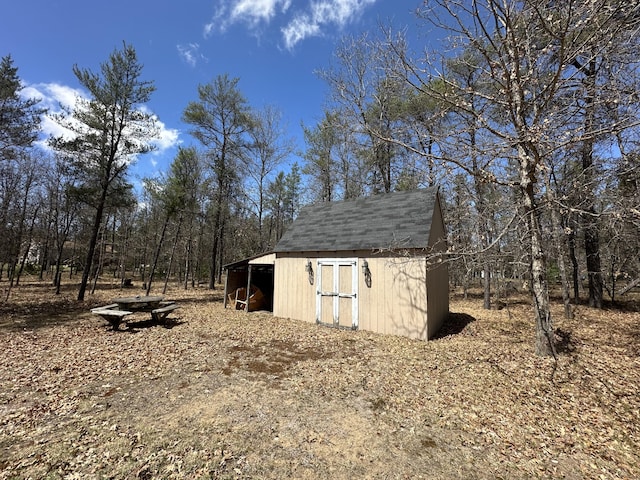 view of shed