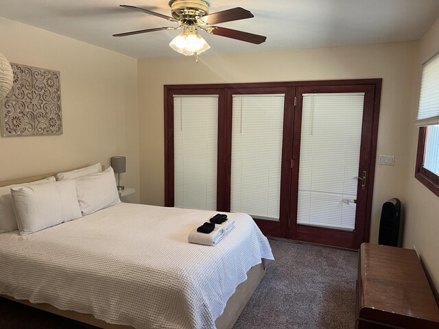 3047 Timberlane Trl, Grayling, MI 49738 - bedroom with carpet floors and ceiling fan