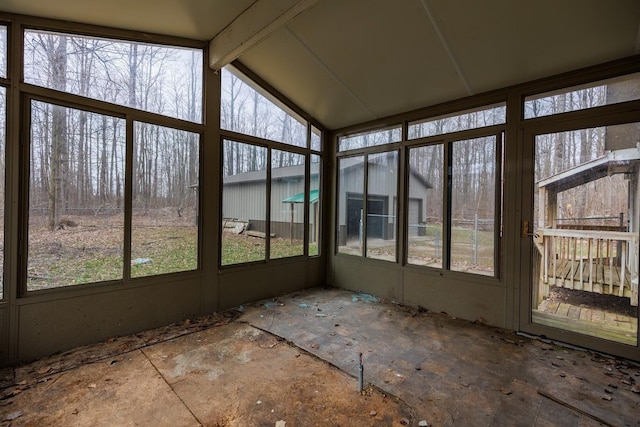 view of unfurnished sunroom