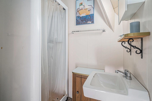 2047 W Martin Lake Rd, Gaylord, MI 49735 - full bath with curtained shower and a sink