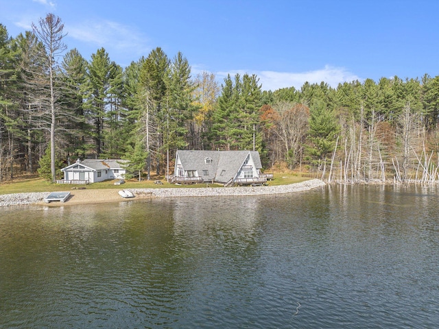 2047 W Martin Lake Rd, Gaylord, MI 49735 - water view with a forest view